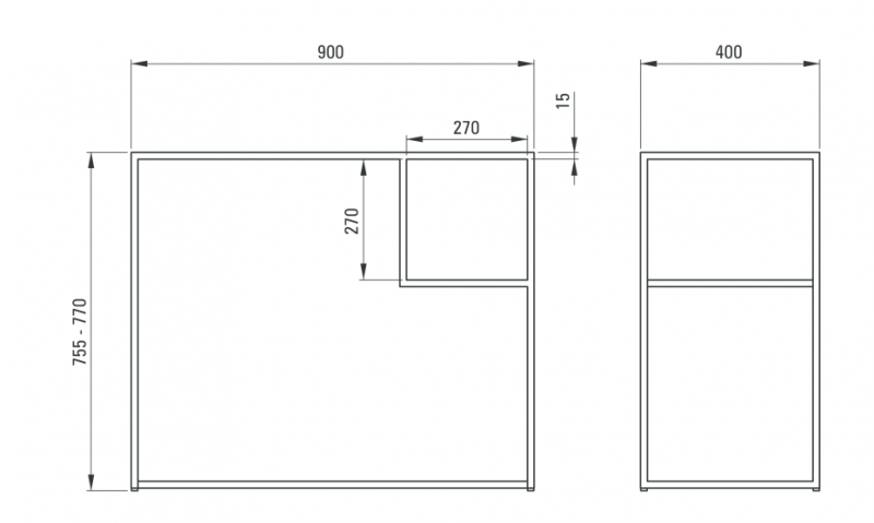 Deante Correo konsola łazienkowa stojąca 90x40 czarny matowy CKCN90A