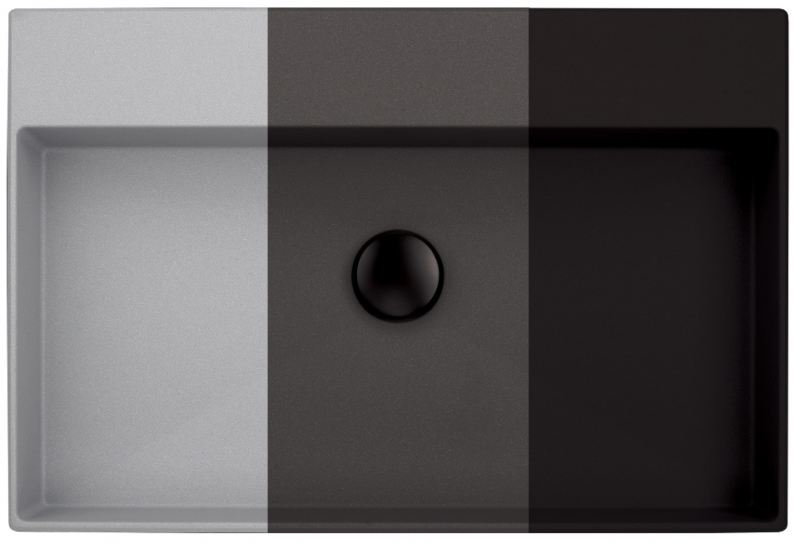 Deante Correo umywalka granitowa stawiana na blat 60x40 cm czarny matowy CQR NU6S