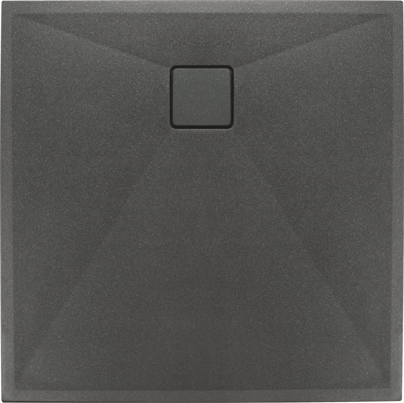 Deante Correo brodzik kwadratowy płaski 90x90 granit antracyt KQRT41B