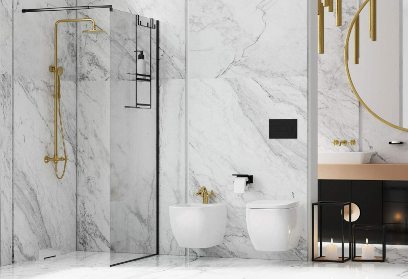 Deante Temisto zestaw prysznicowy z deszczownicą 25x25 mosiądz NACM4QT