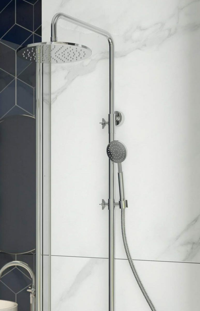 Deante Temisto zestaw prysznicowy z deszczownicą 25x25 chrom połysk NAC04QT