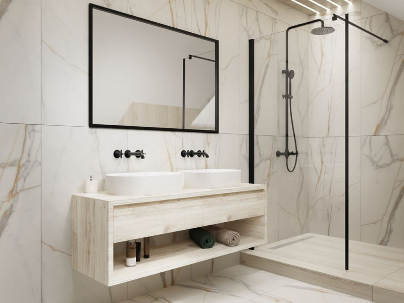 Deante Temisto Nero bateria umywalkowa podtynkowa czarny matowy BQTN54D