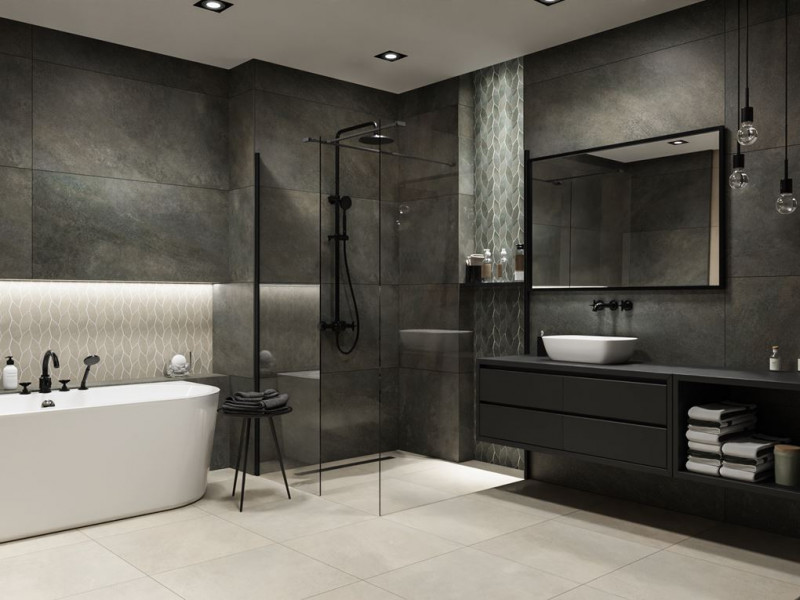 Deante Temisto Nero bateria umywalkowa podtynkowa czarny matowy BQTN54D