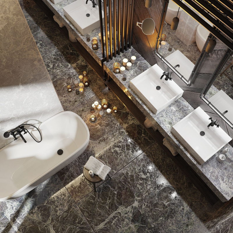 Deante Temisto Nero bateria umywalkowa wysoka z korkiem klik-klak czarny matowy BQTN25D