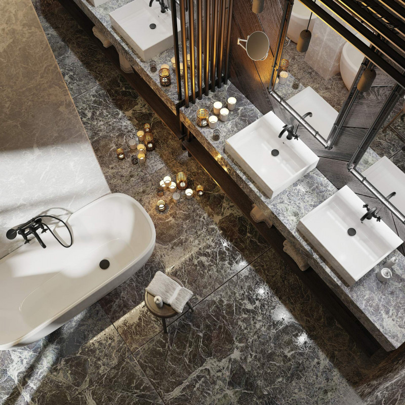 Deante Temisto Nero bateria wannowa ścienna czarny matowy BQTN11D