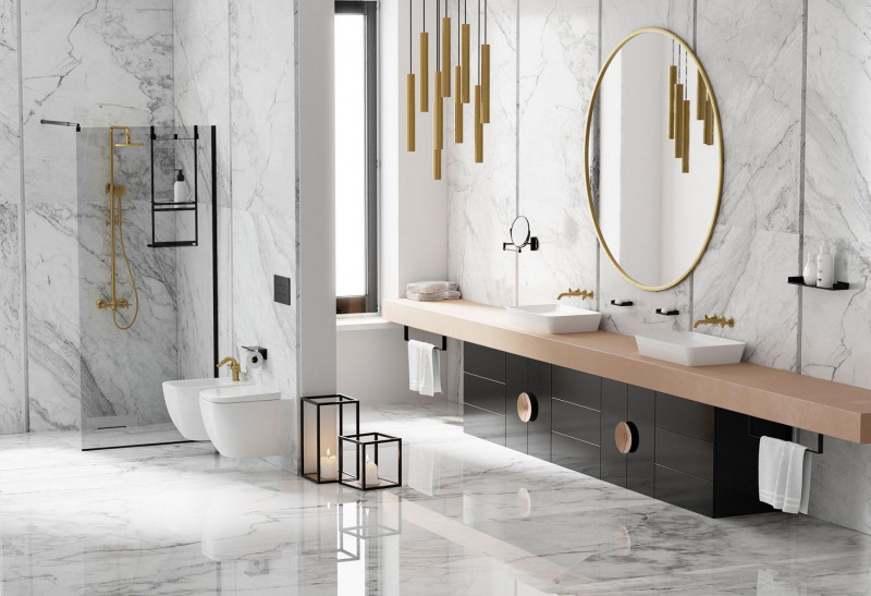 Deante Temisto zestaw prysznicowy z deszczownicą 25x25 mosiądz NACM4QT