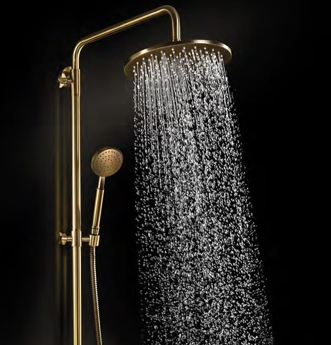 Deante Temisto zestaw prysznicowy z deszczownicą 25x25 mosiądz NACM4QT