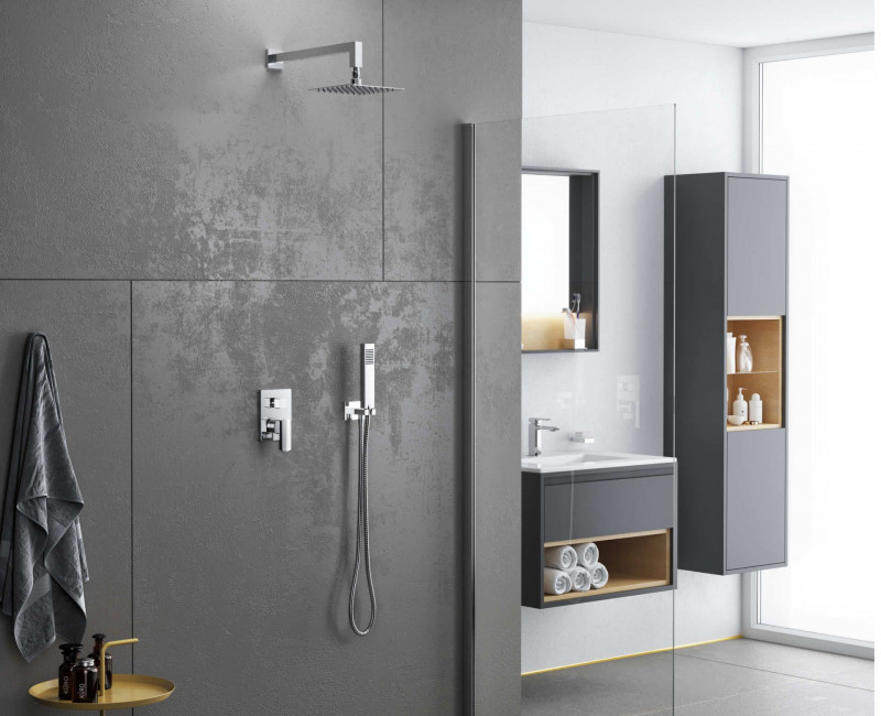 Excellent Pride zestaw podtynkowy z deszczownicą 20x20 chrom AREX.SET.4045CR