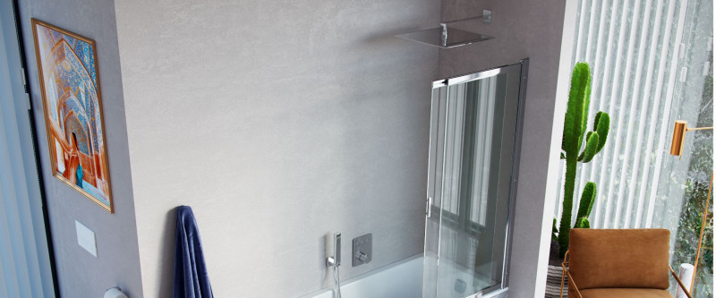 Excellent Krotos Rain termostatyczny zestaw podtynkowy 3-drożny z deszczownicą 30x20 chrom AREX.SET.8046CR