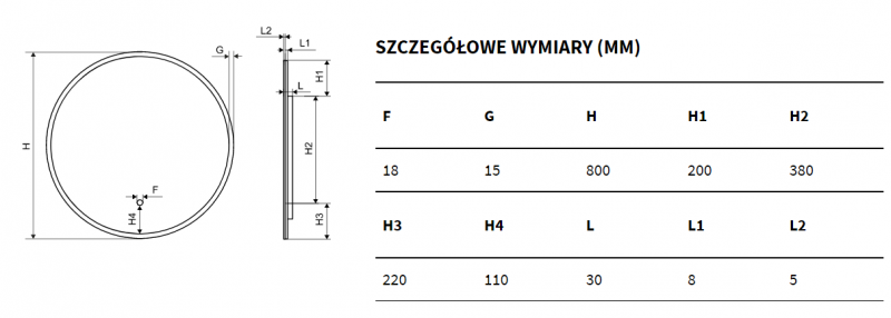 Excellent Lumiro lustro LED w ramie akrylowej okrągłe 80 cm DOEX.LU080.AC