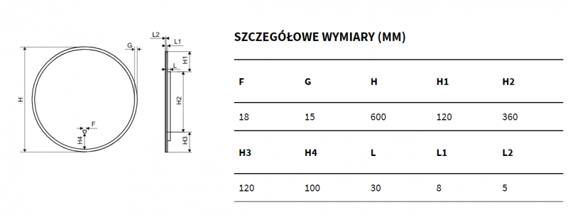 Excellent Lumiro lustro LED w ramie akrylowej okrągłe 60 cm DOEX.LU060.AC