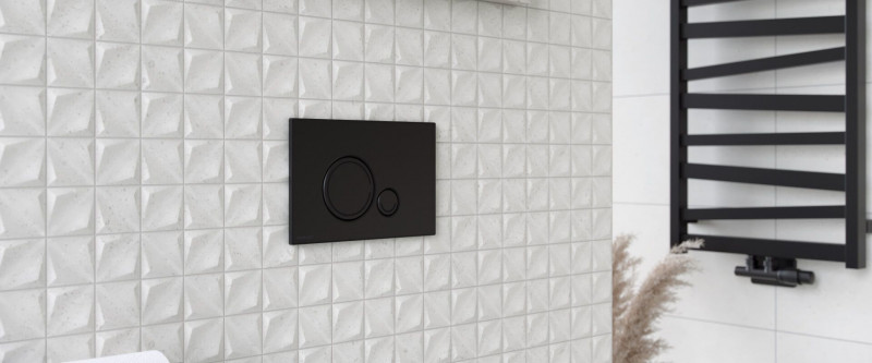 Excellent Ringo przycisk do stelaża WC czarny INEX.RI230.150.BL