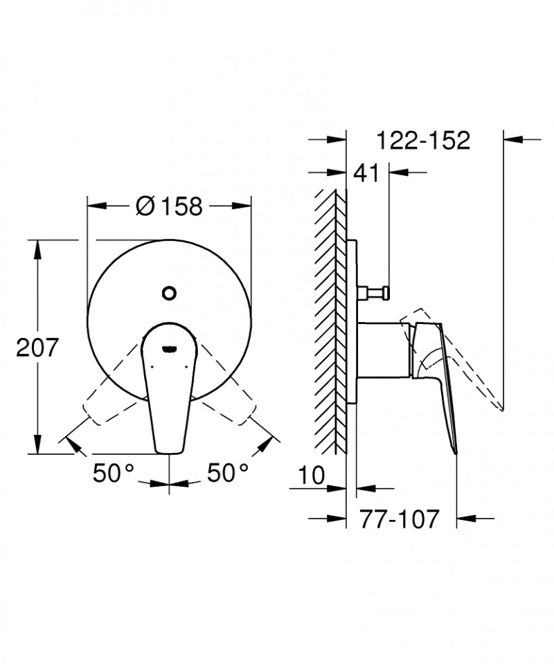 Grohe BauEdge bateria prysznicowo-wannowa podtynkowa chrom połysk 24162001