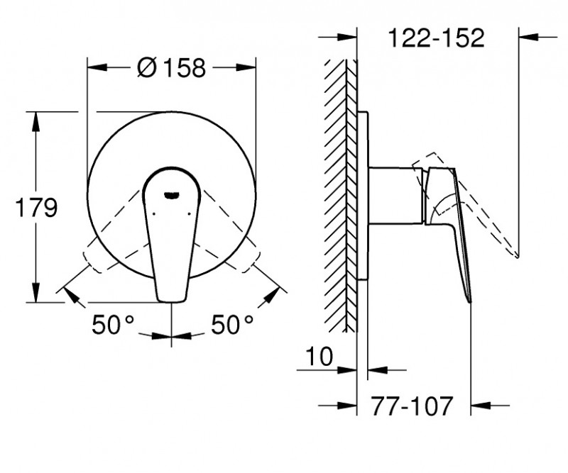 Grohe BauEdge bateria prysznicowa podtynkowa chrom połysk 24161001