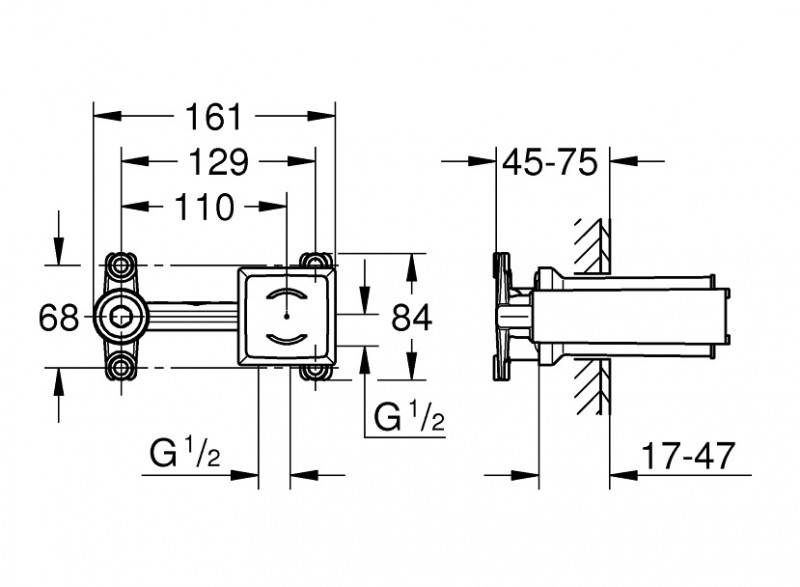 Grohe element podtynkowy do baterii umywalkowej podtynkowej dwuotworowej 23200002