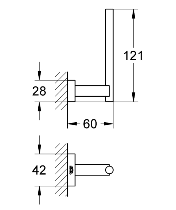 Grohe Essentials Cube uchwyt na zapasowy papier toaletowy grafit szczotkowany brushed hard graphite 40623AL1