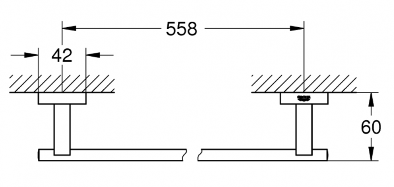 Grohe Essentials Cube wieszak na ręcznik kąpielowy grafit szczotkowany brushed hard graphite 40509AL1