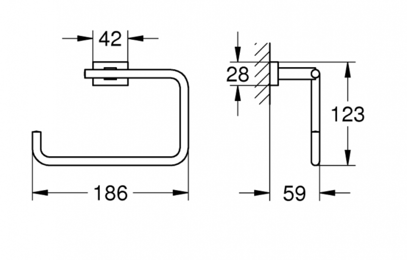 Grohe Essentials Cube wieszak na ręcznik stal nierdzewna 40510DC1