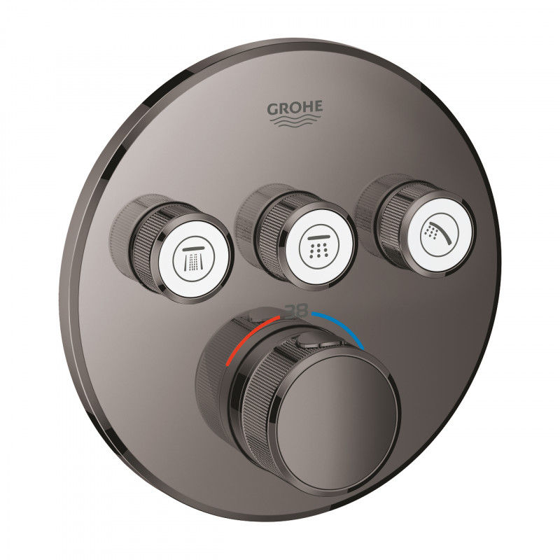 Grohe Grohtherm Smartcontrol podtynkowa bateria termostatyczna 3-drożna grafit polerowany hard graphite 29121A00