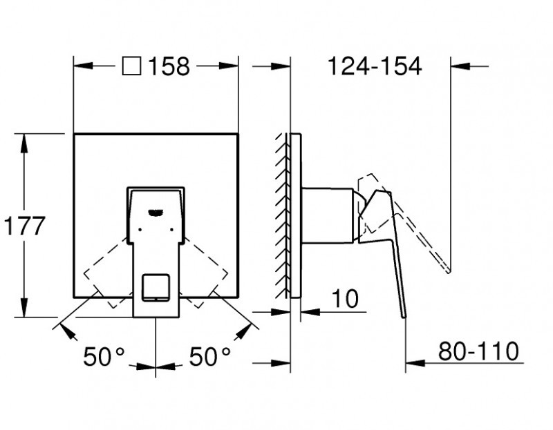 Grohe Eurocube podtynkowa bateria prysznicowa stal nierdzewna 24061DC0