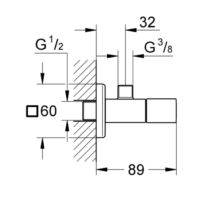 Grohe Eurocube zawór kątowy stal nierdzewna 22012DC0