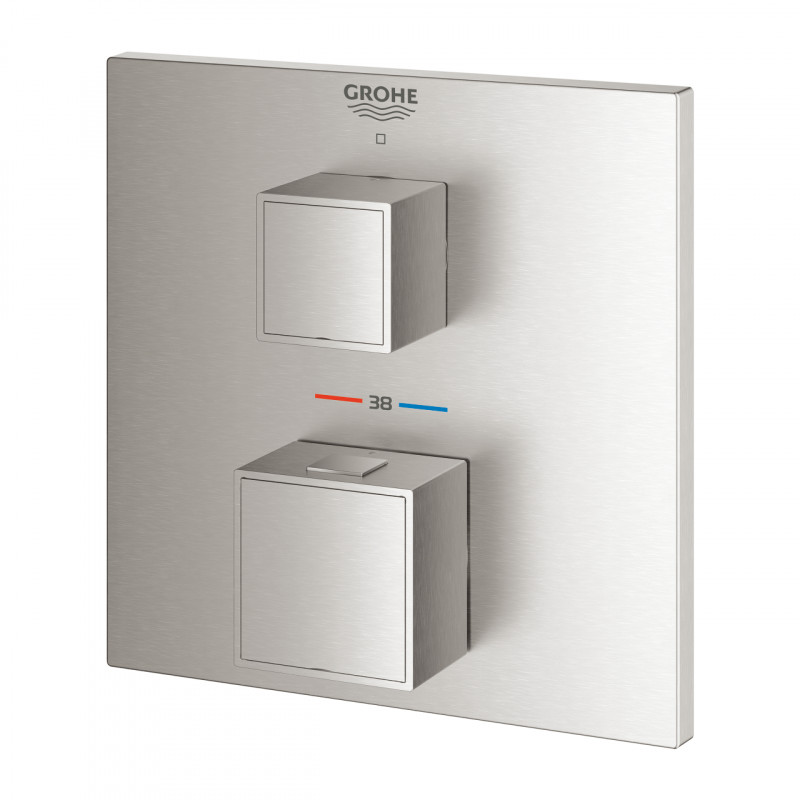 Grohe Grohtherm Cube podtynkowa bateria termostatyczna 1-drożna stal nierdzewna 24153DC0