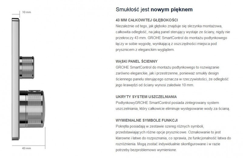 Grohe Grohtherm Smartcontrol podtynkowa bateria termostatyczna 1-drożna złoto szczotkowane brushed cool sunrise 29123GN0