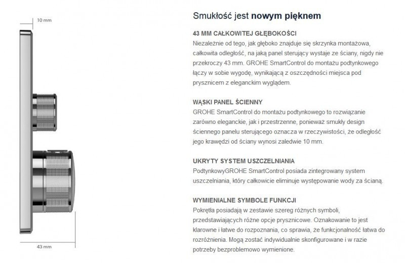 Grohe Grohtherm Smartcontrol podtynkowa bateria termostatyczna 3-drożna grafit polerowany hard graphite 29121A00