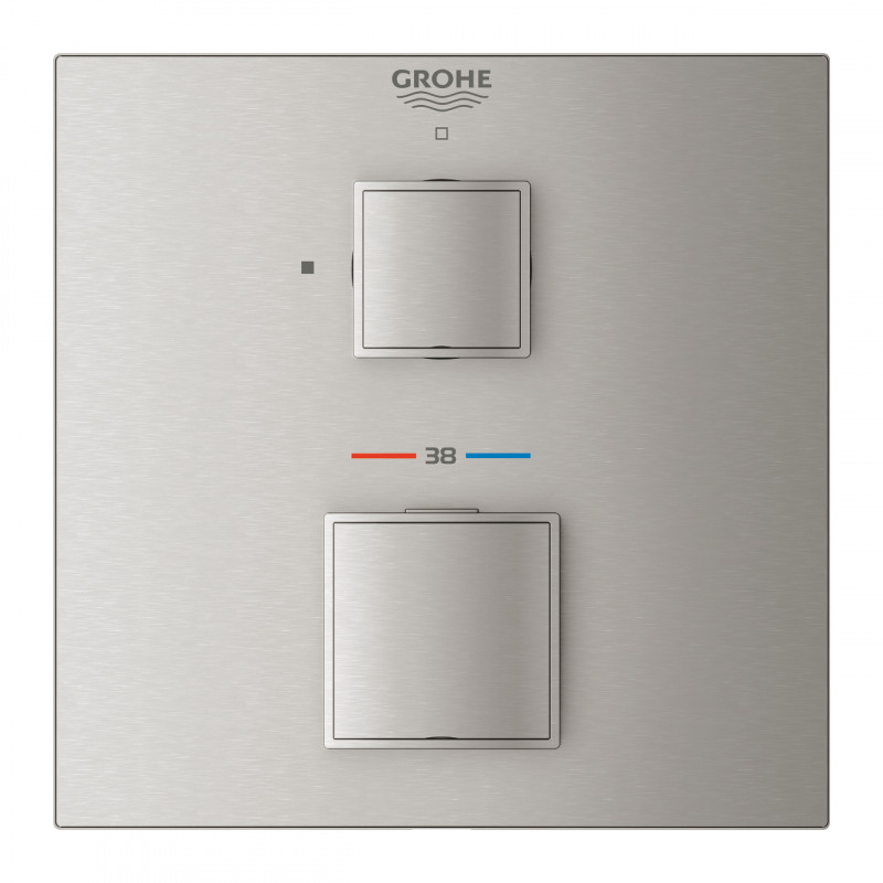Grohe Grohtherm Cube podtynkowa bateria termostatyczna 1-drożna stal nierdzewna 24153DC0