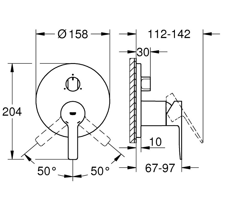 Grohe Lineare bateria podtynkowa 3-drożna grafit szczotkowany Brushed Hard Graphite 24095AL1