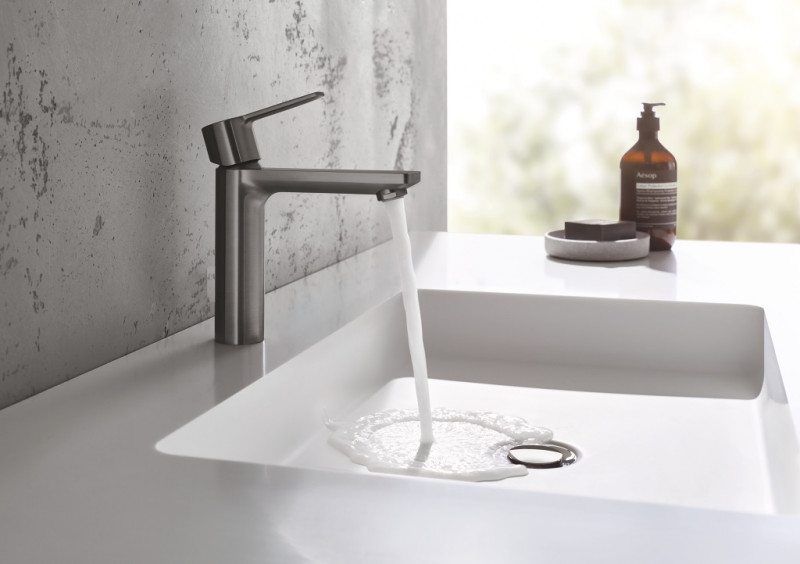 Grohe Lineare bateria umywalkowa z korkiem typu klik klak grafit szczotkowany Brushed Hard Graphite 23106AL1