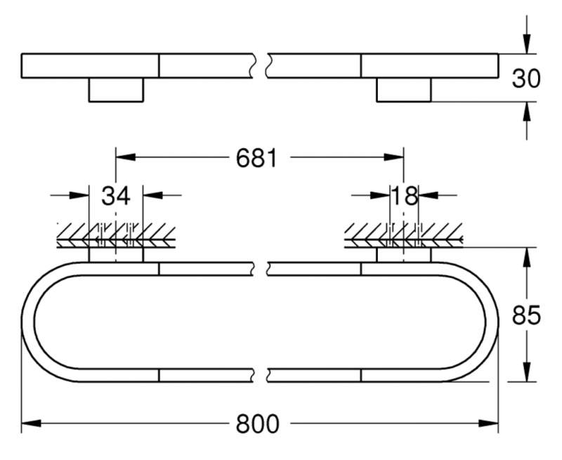 Grohe Selection wieszak na ręcznik kąpielowy 80 cm stal nierdzewna 41058DC0