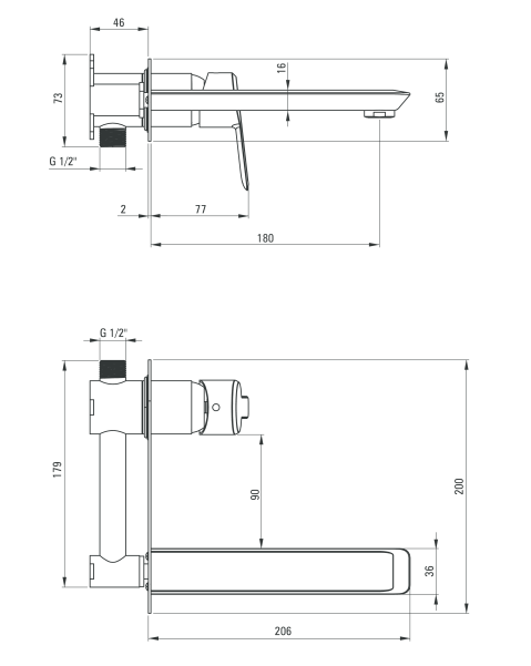 Deante Arnika bateria umywalkowa podtynkowa titanium BQAD54L