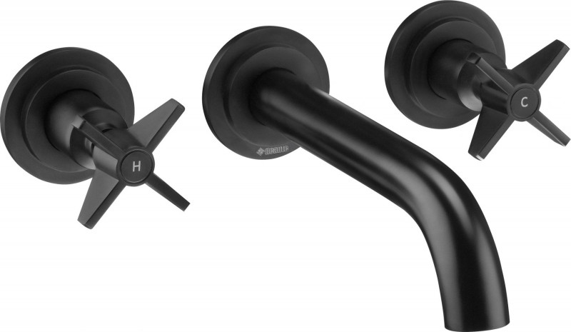 Deante Temisto Nero bateria umywalkowa podtynkowa czarny matowy BQTN54D