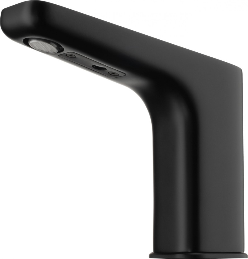 Deante Hiacynt bateria umywalkowa elektroniczna bezdotykowa bez regulacji temperatury zasilana baterią 1,5 V czarny matowy BQHN28R