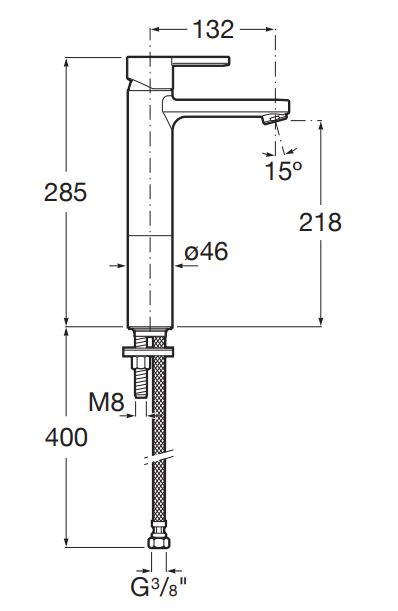 Roca Naia Black bateria umywalkowa wysoka bez korka Cold Start Rose Gold A5A3B96RG0