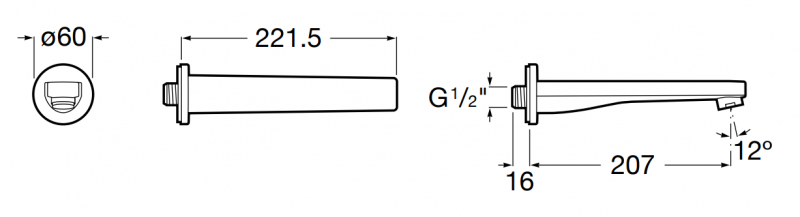 Roca Naia Black wylewka wannowa Rose Gold A5253089RG