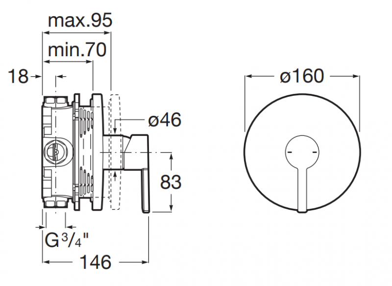 Roca Naia Black bateria prysznicowa podtynkowa Rose Gold A5A2B96RG0
