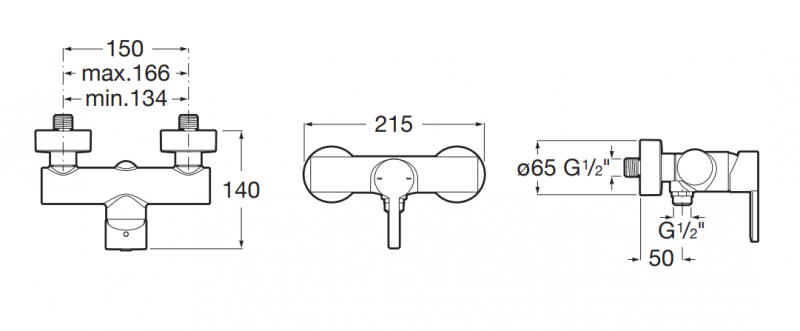 Roca Naia Black bateria prysznicowa ścienna Rose Gold A5A2196RG0