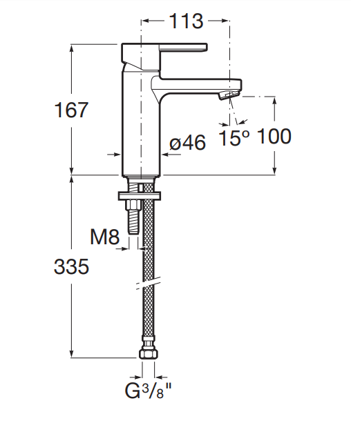 Roca Naia Black bateria umywalkowa bez korka Cold Start Rose Gold A5A3A96RG0