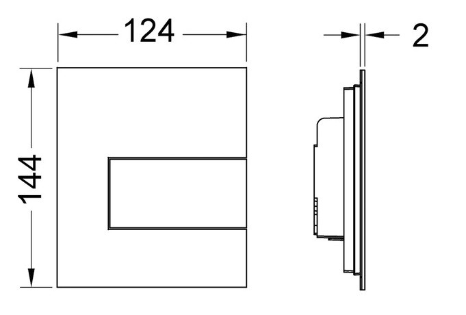 Tece Square przycisk spłukujący metalowy do pisuaru biały matowy 9242814