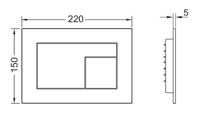 Tece Velvet przycisk spłukujący do stelaża WC Grigio Londra / antracyt 9240731