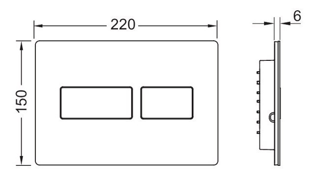 Tece Solid przycisk spłukujący metalowy do stelaża WC stal szczotkowana 9240430
