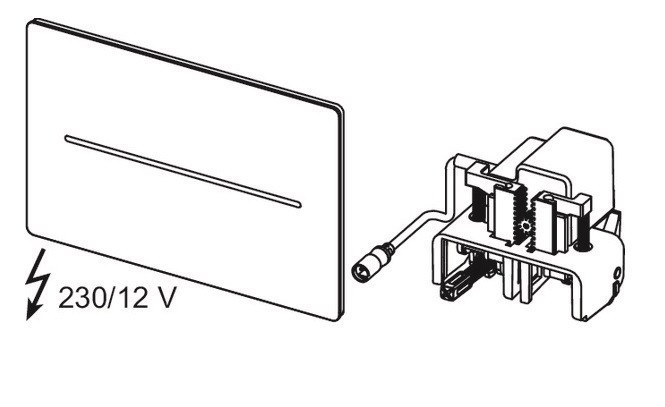 Tece Solid elektroniczny mechanizm spłukujący bezdotykowy do stelaża WC zasilanie 12V czarny matowy 9240455