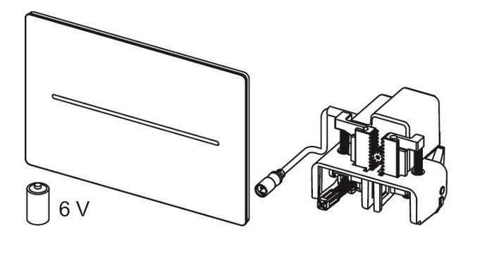 Tece Solid elektroniczny mechanizm spłukujący bezdotykowy do stelaża WC zasilanie bateryjne 6V czarny matowy 9240465