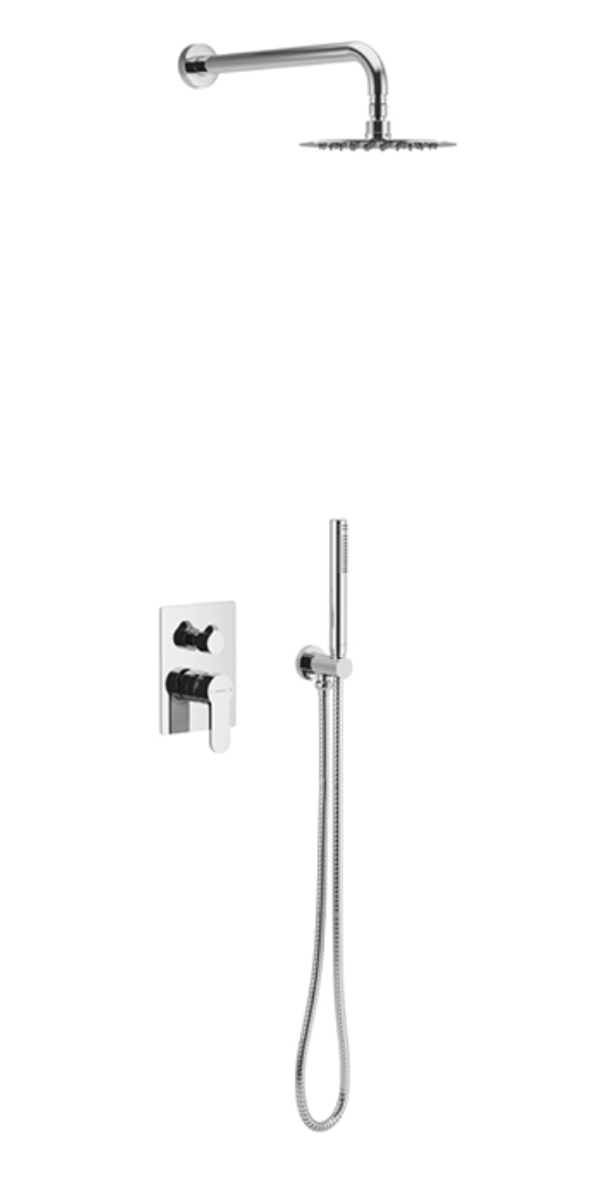 Excellent Oxalia zestaw prysznicowy podtynkowy z deszczownicą 20x20 chrom AREX.SET.9045CR