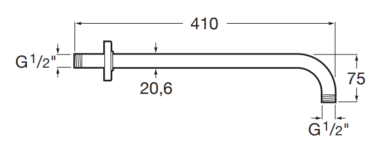 Roca ramię prysznicowe ścienne 40 cm rose gold A5B0250RG0