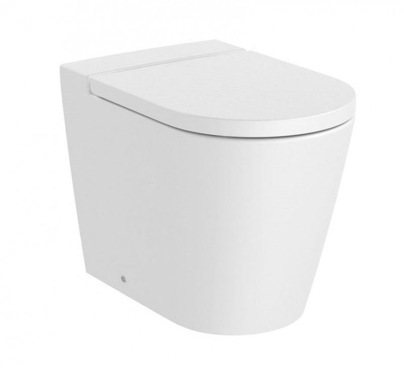 Roca Inspira Round Rimless muszla stojąca odpływ uniwersalny 56x37 cm biały matowy A347526620