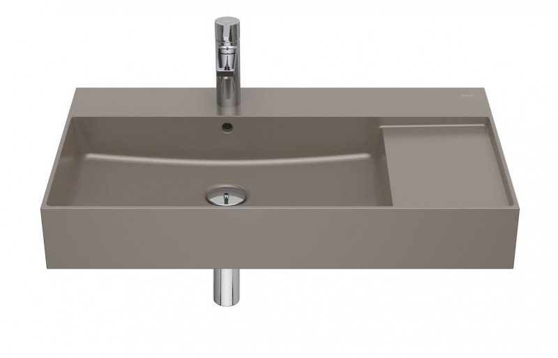 Roca Inspira Square umywalka wisząca asymetryczna 80x49 cafe A32752B660
