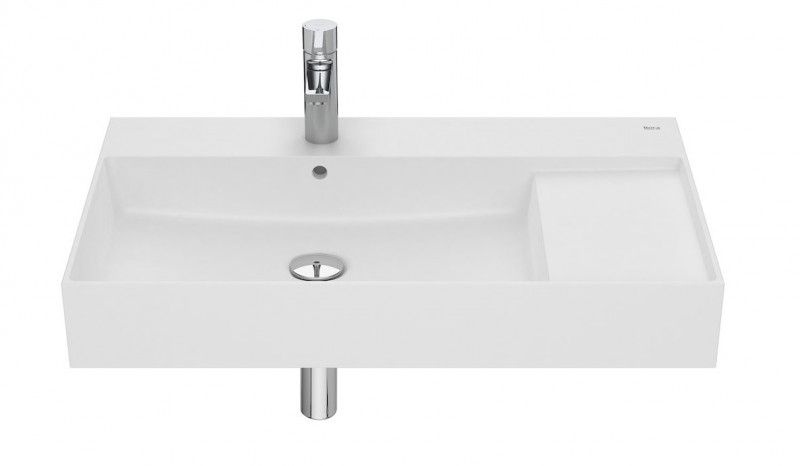 Roca Inspira Square umywalka wisząca asymetryczna 80x49 biały matowy A32752B620